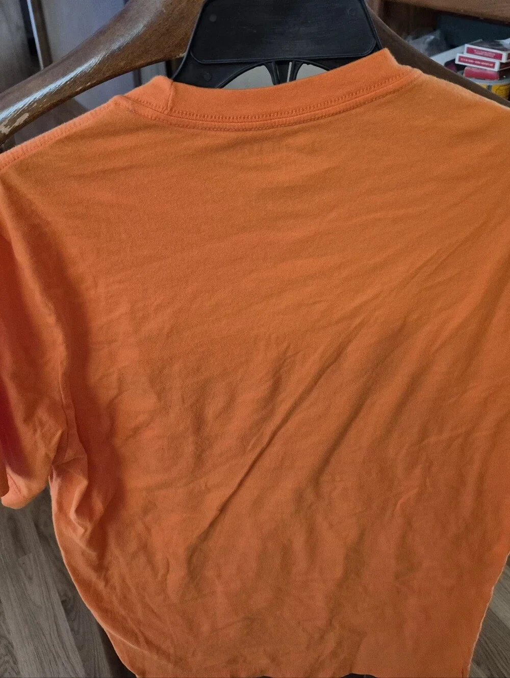 True Religion Orange Graphic Tee with Blue Logo